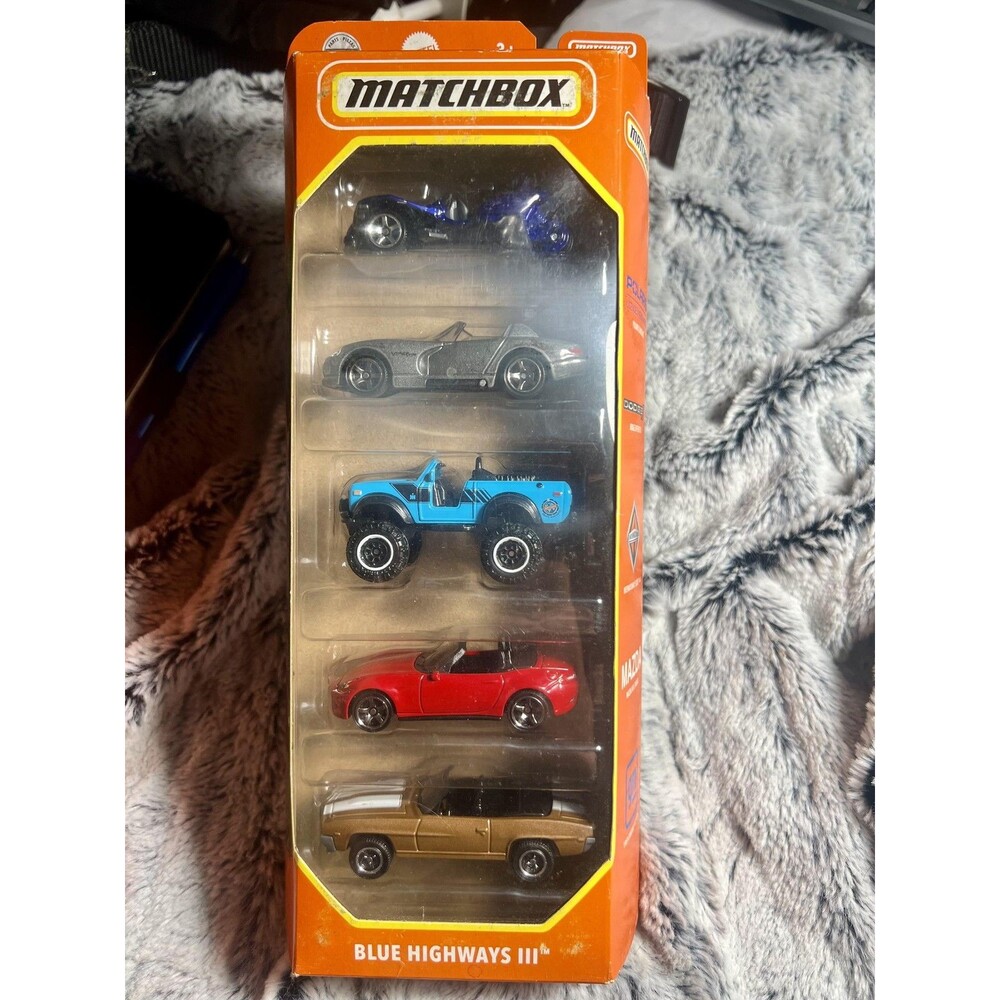 Matchbox Blue Highways III 5-Pack Diecast Toy Car Set 1:64 Multicolor New